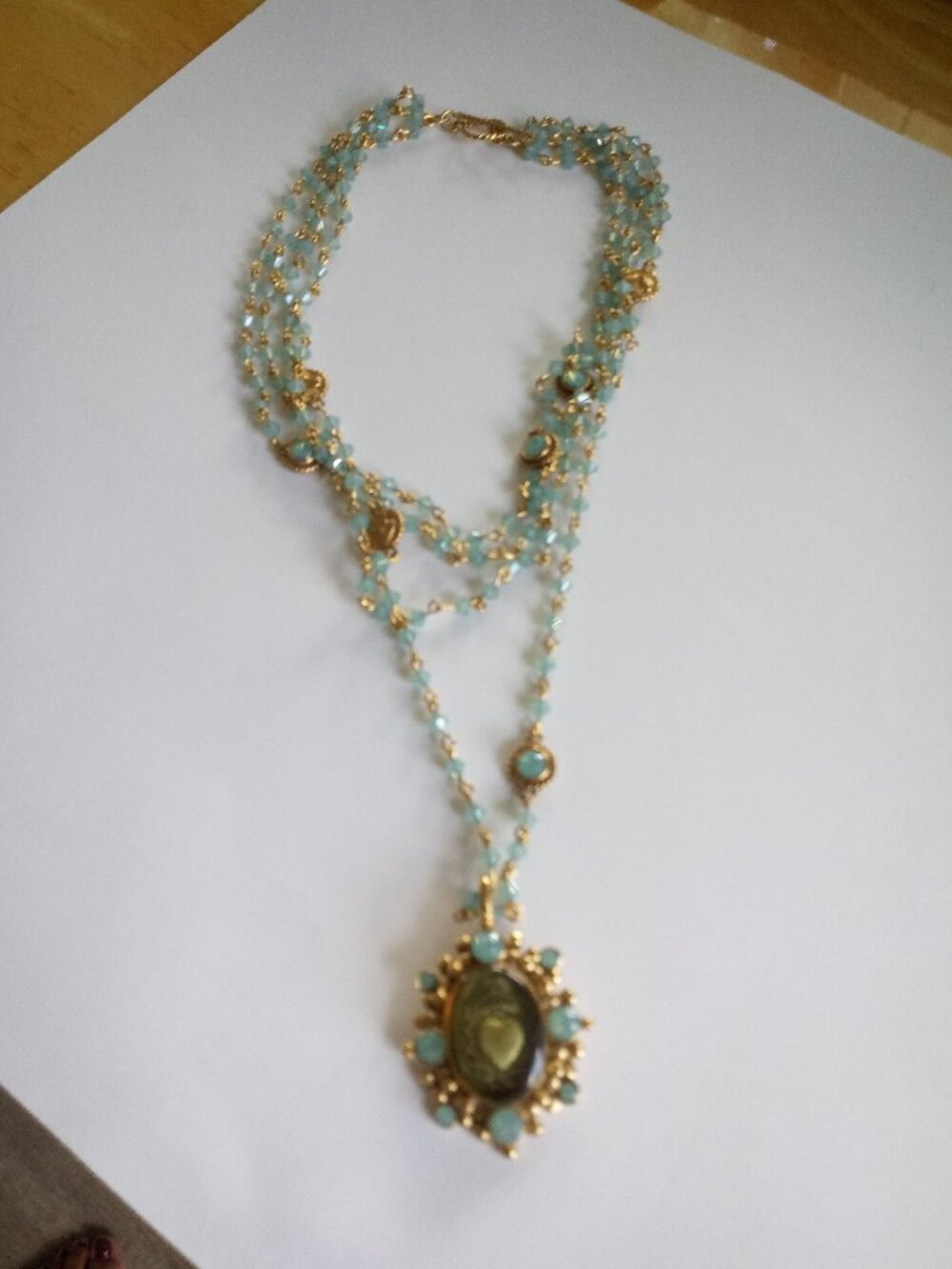 Virgins Saints & Angels Sacred Heart blue Necklace
